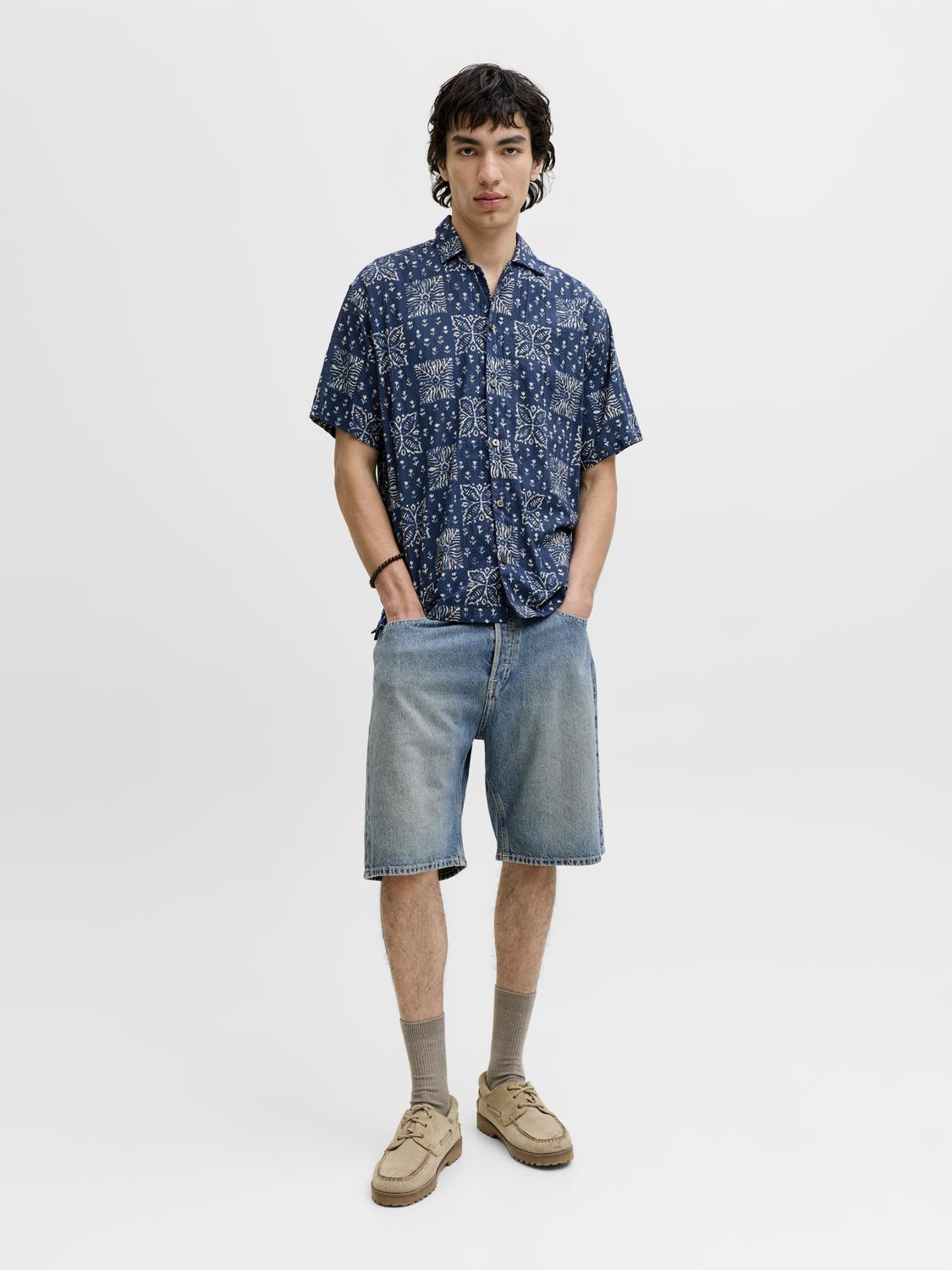 JPRBLULYON PRINT DOBBY S/S SHIRT